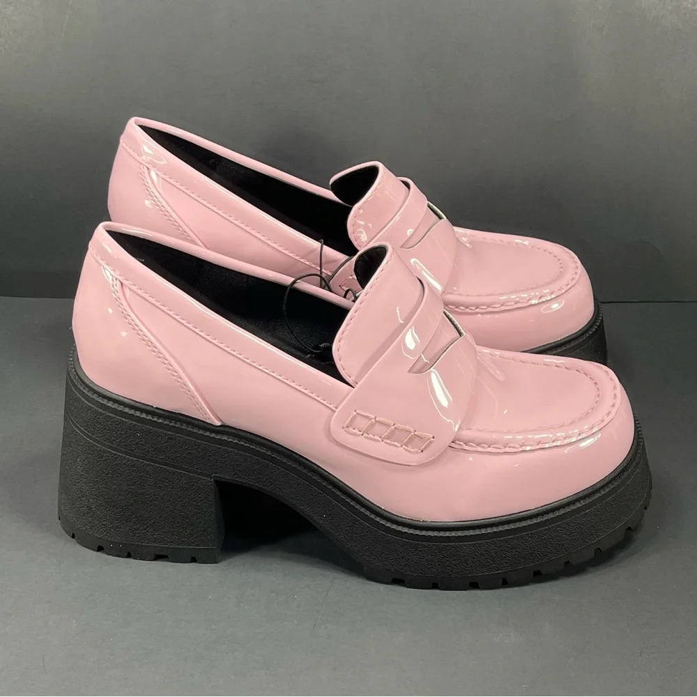 Pink Patent Platform Loafers size 9 new in box
